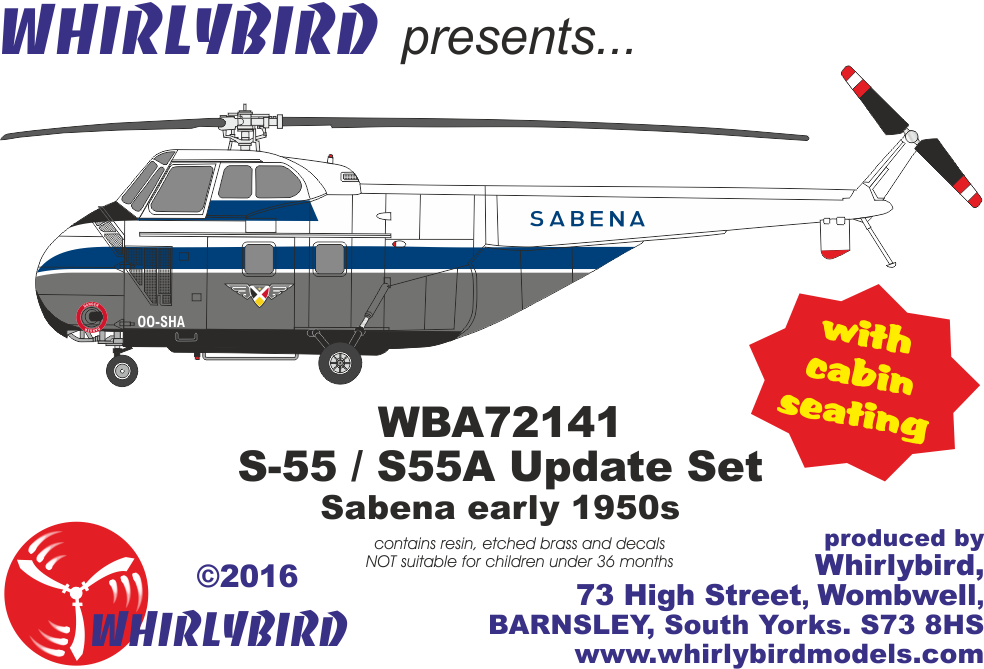 1/72 WBA72141 S-55 - Sabena Conversion Set